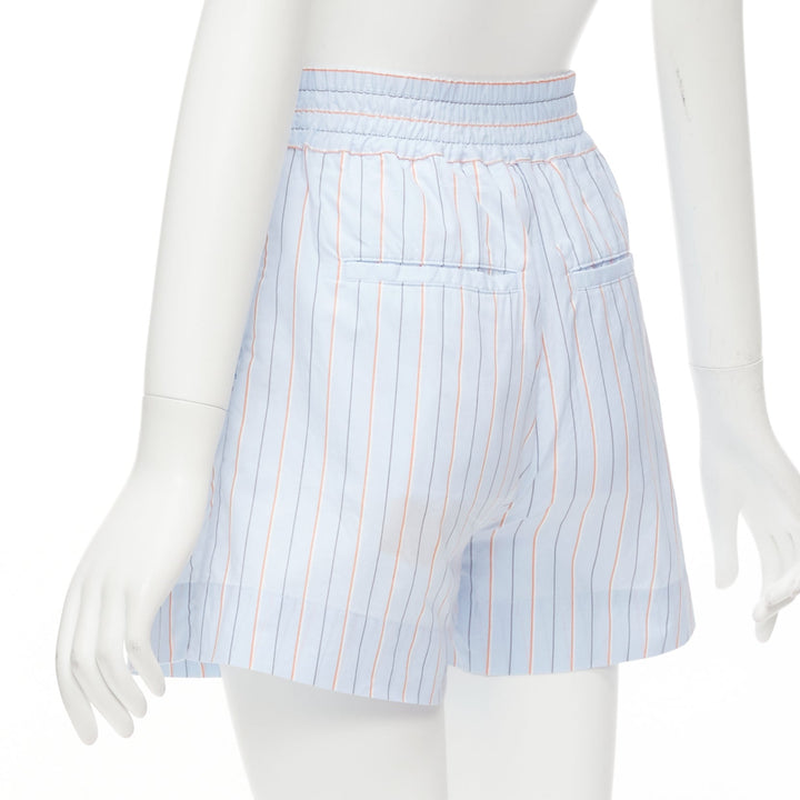 MARNI light blue orange pinstripe embroidered boxer shorts IT36 XXS