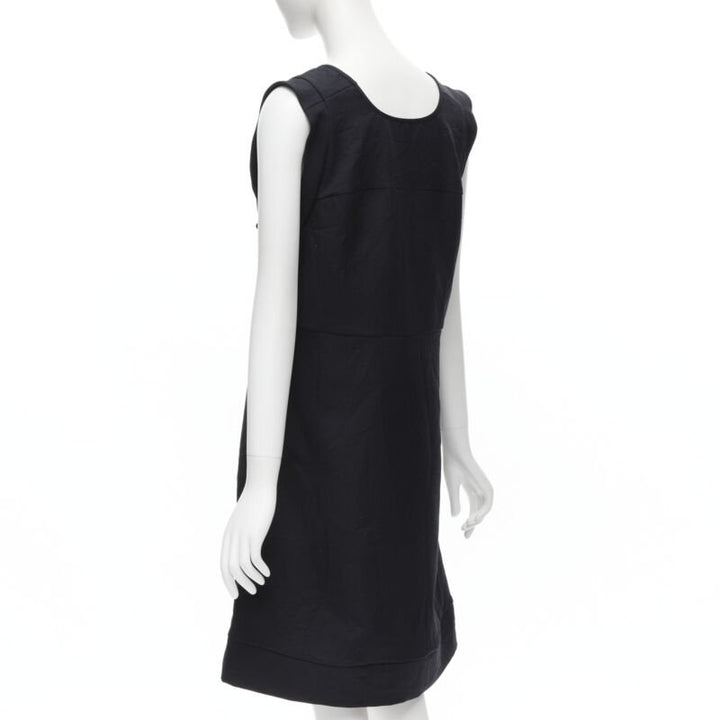 MARNI navy blue crinkled scoop neck boxy dress IT42 S