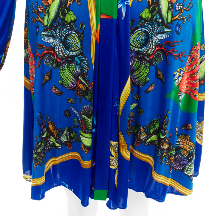 VERSACE 2021 Tresor De La Mer green blue starfish print casual dress IT44 L