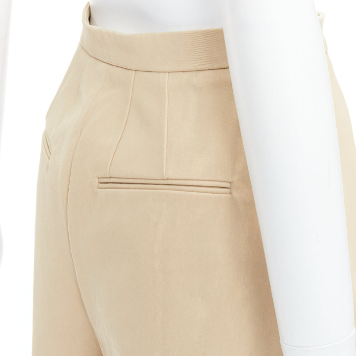 PORTS 1961 beige cotton asymmetric wide cropped culottes pants IT38 XS