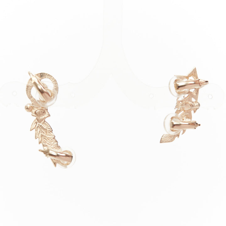 CHANEL A19 Shootting Star gold CC logo irregular clip on earring cuffs Pair