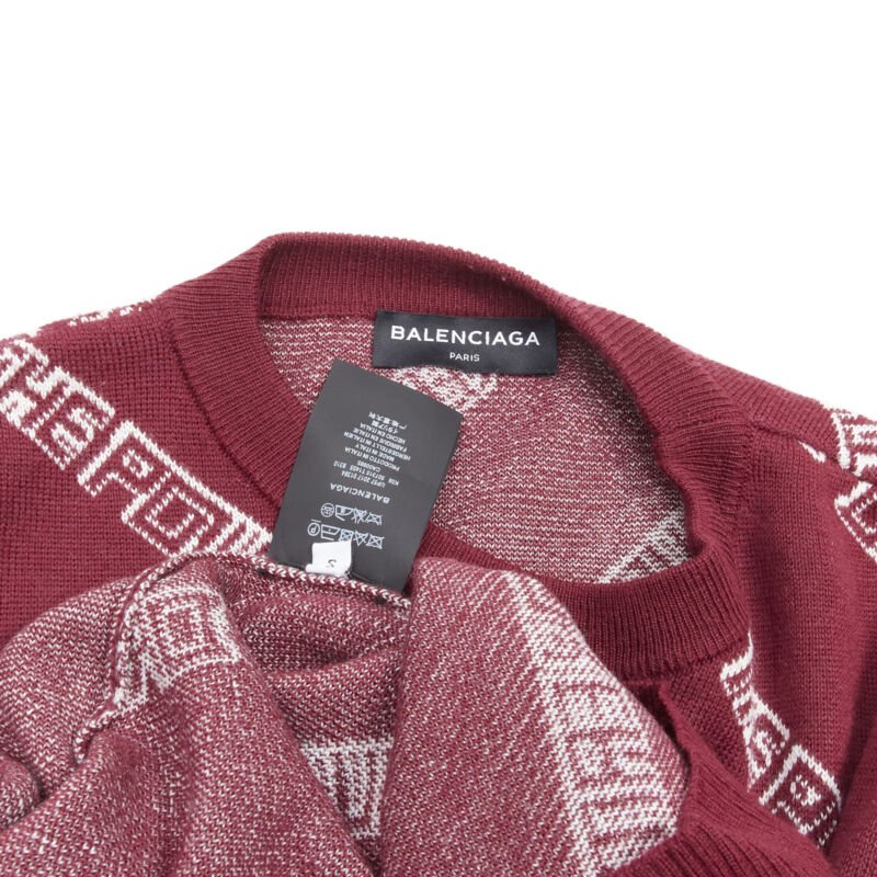 BALENCIAGA 2017 The Power Of Dreams burgundy red white sweater S
