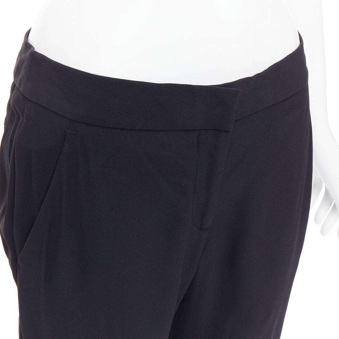 ALEXANDER MCQUEEN 2011 black mid waist flare cropped trousers