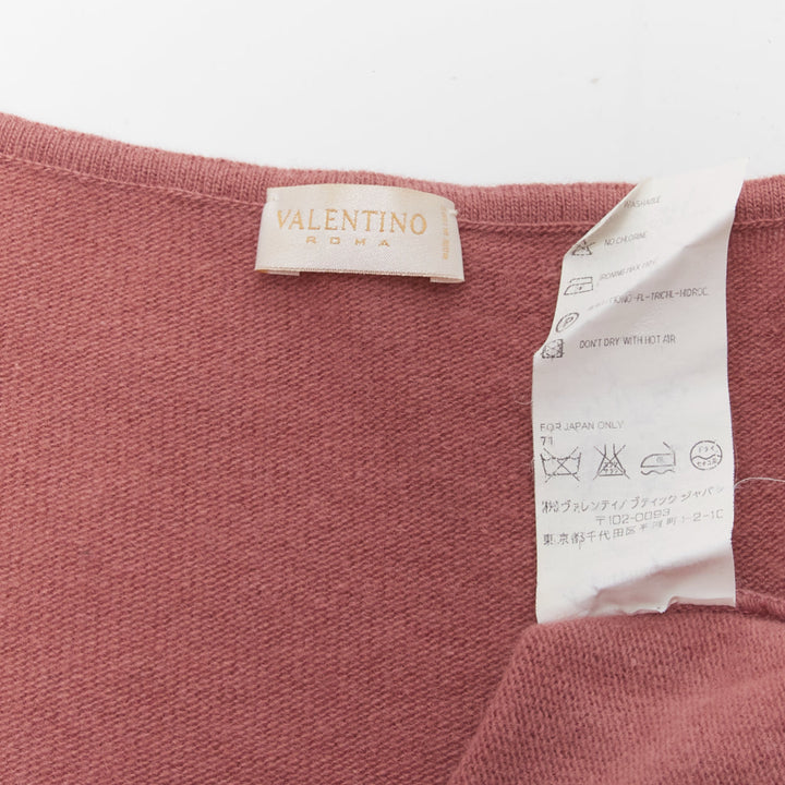 VALENTINO blush pink virgin wool blend twist front sweater top IT42 M
