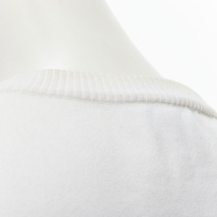 LOUIS VUITTON white viscose polyester lace knit collar sleeveless vest S