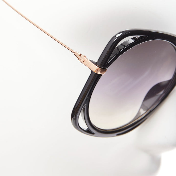 CHRISTIAN DIOR DiorDirection black frame purple lens oversized sunglasses