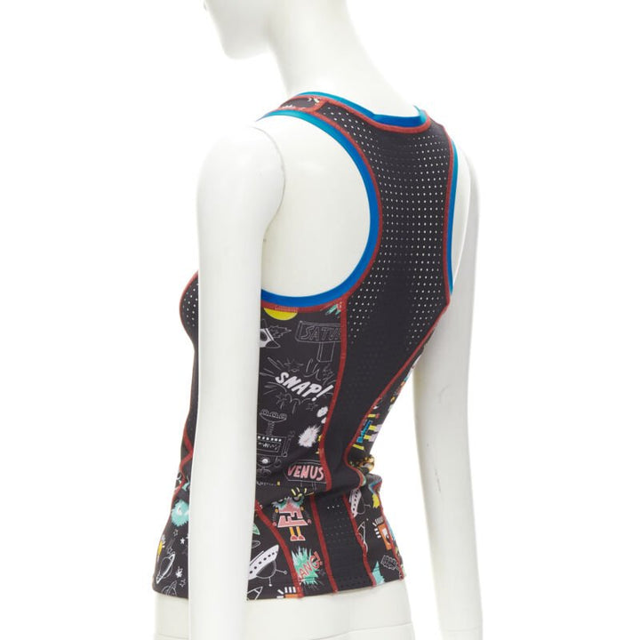 FENDI Activewear black FF robot Monster Eye tank top XS