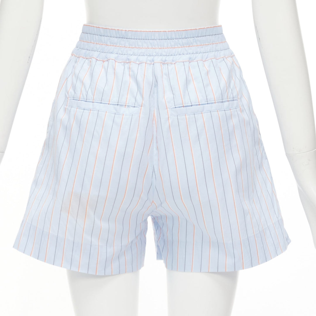 MARNI light blue orange pinstripe embroidered boxer shorts IT36 XXS