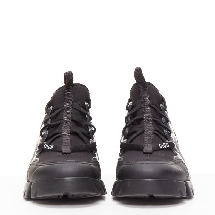 DIOR D-connect black logo technical fabric lace up chunky sneaker EU35