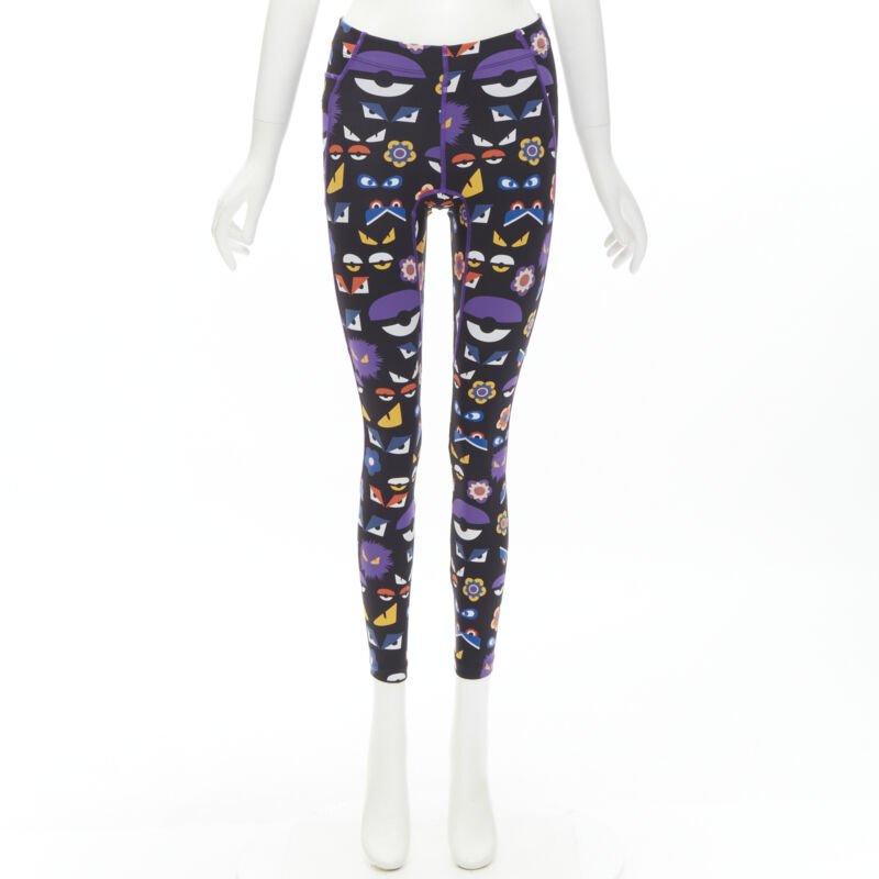FNEDI Monster Bug Eye black graphic print Activewear leggings