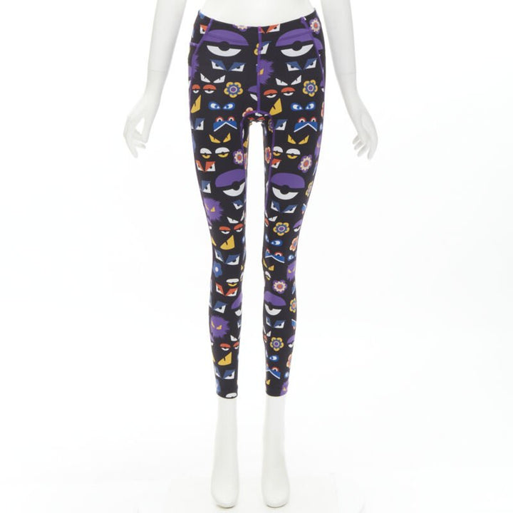 FNEDI Monster Bug Eye black graphic print Activewear leggings