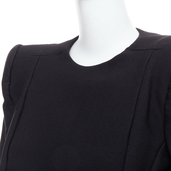 BALENCIAGA Demna 2016 black padded structural midi dress FR40 L
