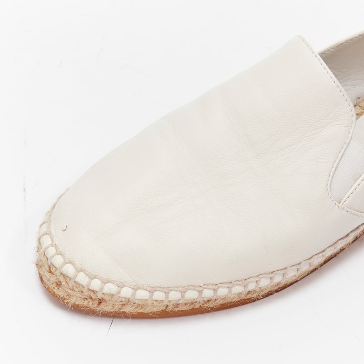 BOTTEGA VENETA white intrecciato woven leather espadrille flats shoes EU37