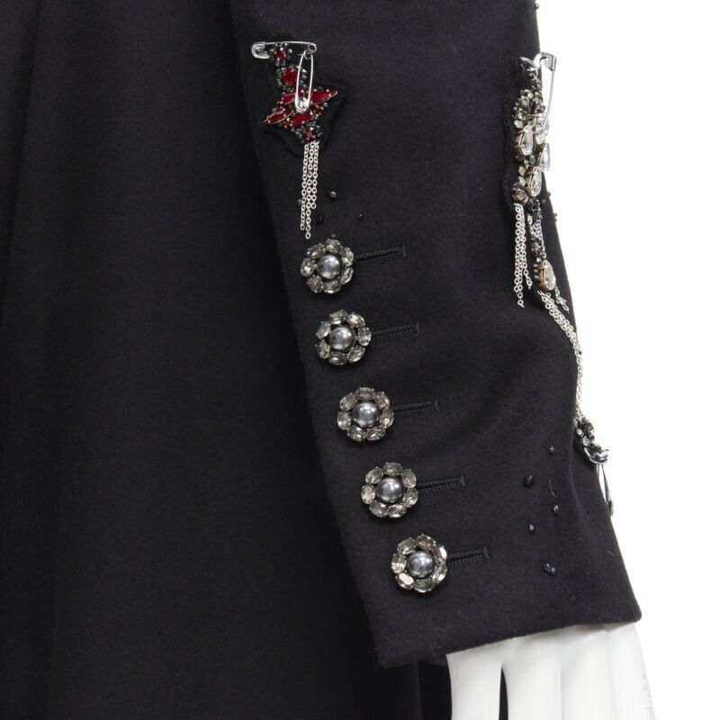 Runway CHANEL Paris London Metier D'art Lesage Punk cashmere coat FR40