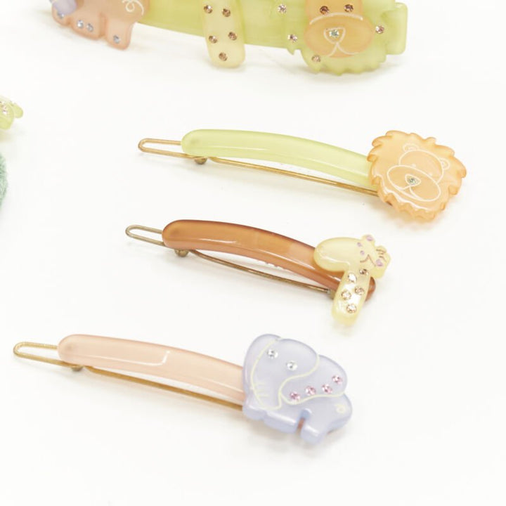CHIC & MODE Alexandre Zouari Safari elephant giraffe lion hair clip tie