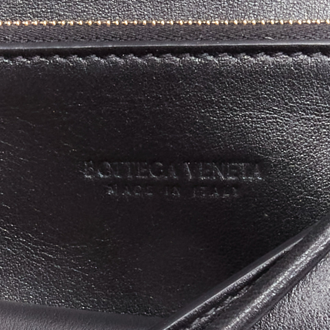 BOTTEGA VENETA Cassette black maxi woven intrecciato leather crossbody mini bag