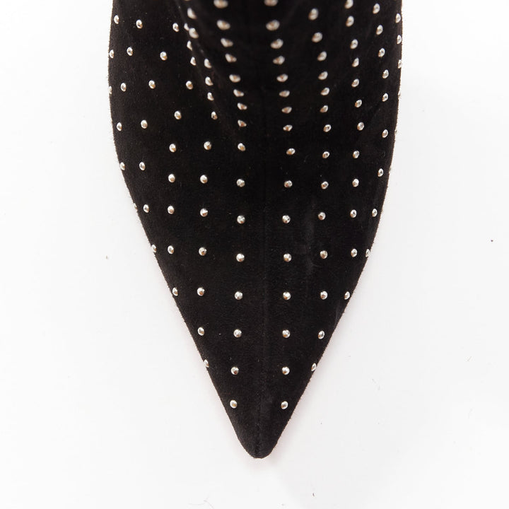 CHRISTIAN LOUBOUTIN So Kate Booty black suede micro stud embellished pointy EU36