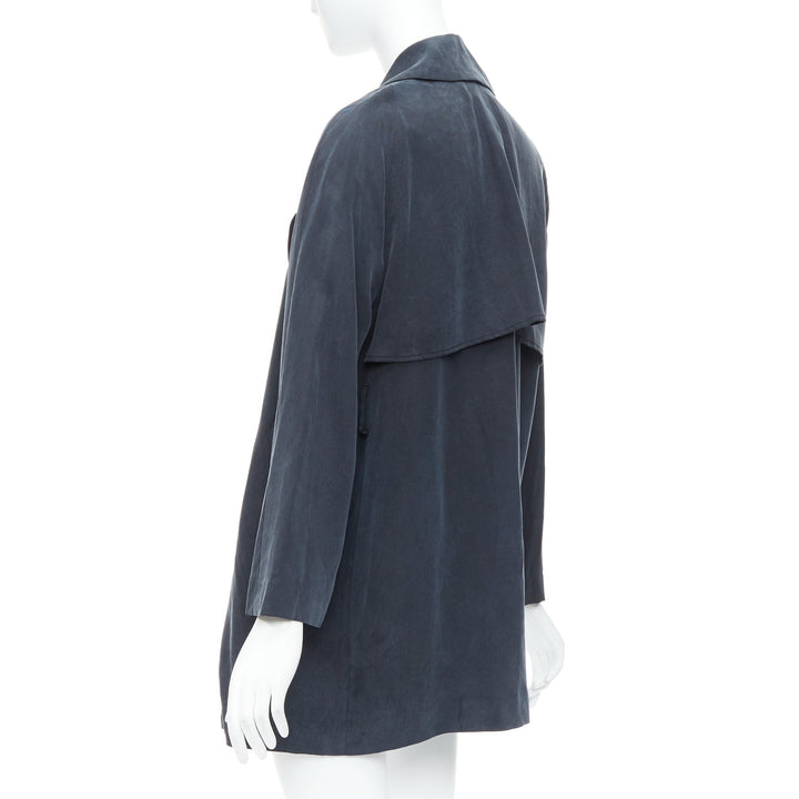 REFORMATION grey tencel flowy collared draped coat US0 XS