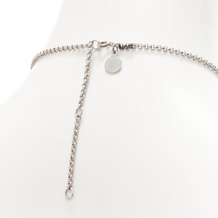 MARC JACOBS silver-tone bowling pin ball watch chain long necklace