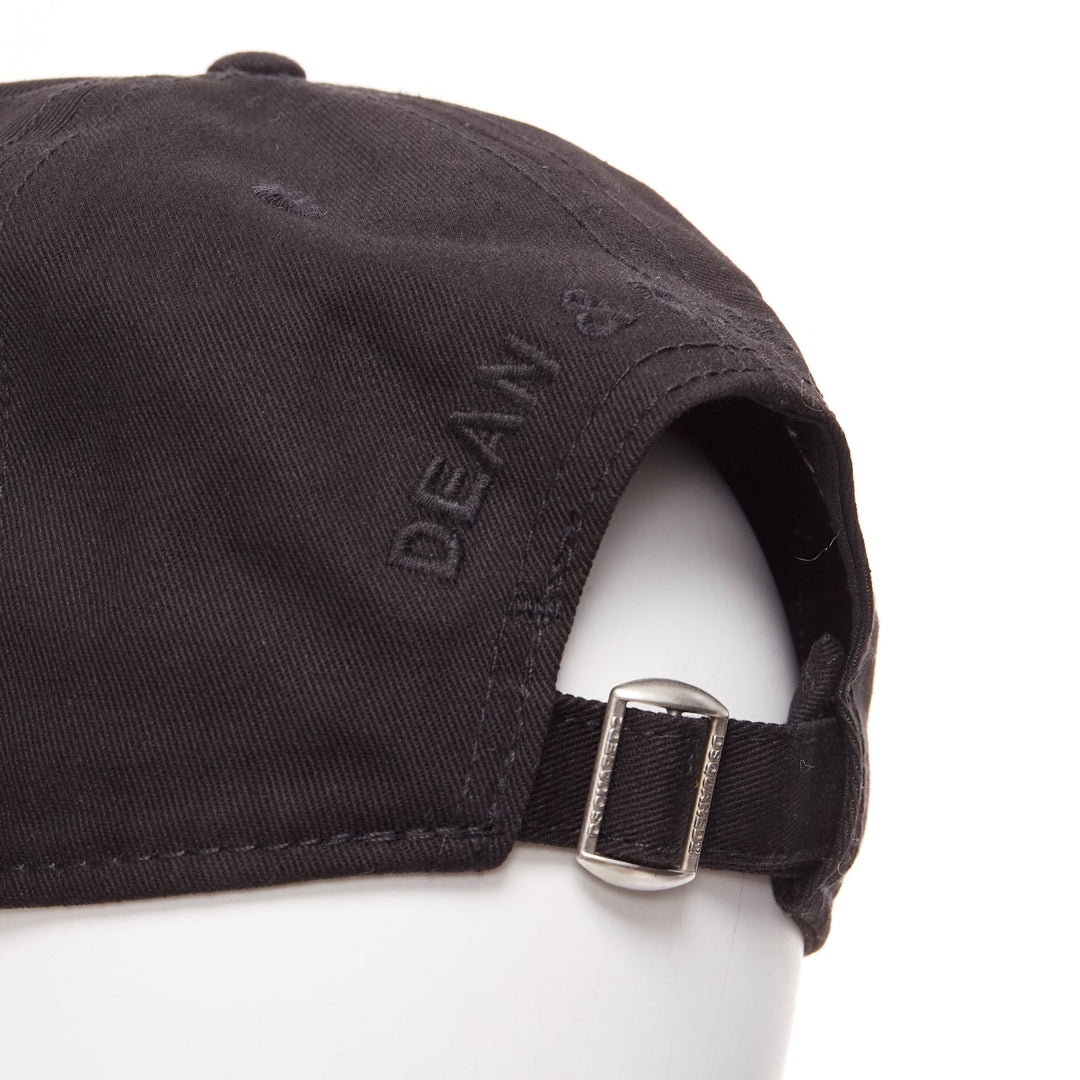 DSQUARED2 black cotton clear star crystals dean dan caten cap