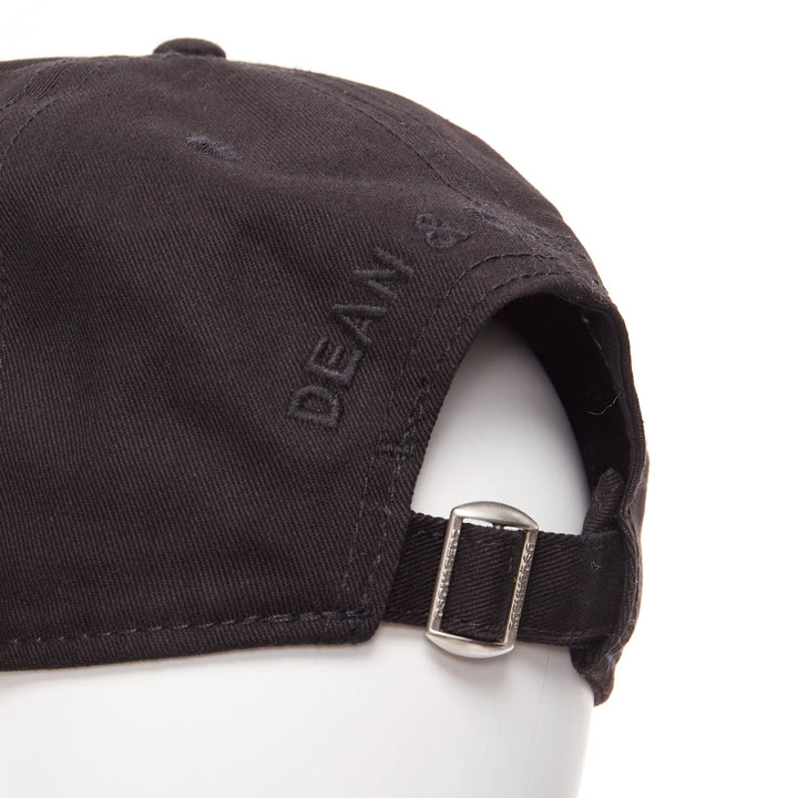 DSQUARED2 black cotton clear star crystals dean dan caten cap