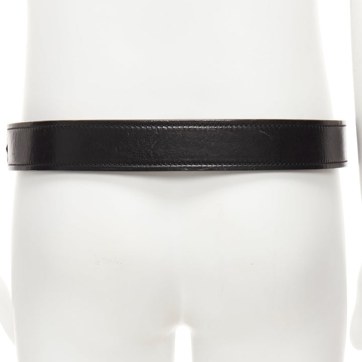 OLD CELINE Phoebe Philo black leather magic tape minimal classic wide belt M