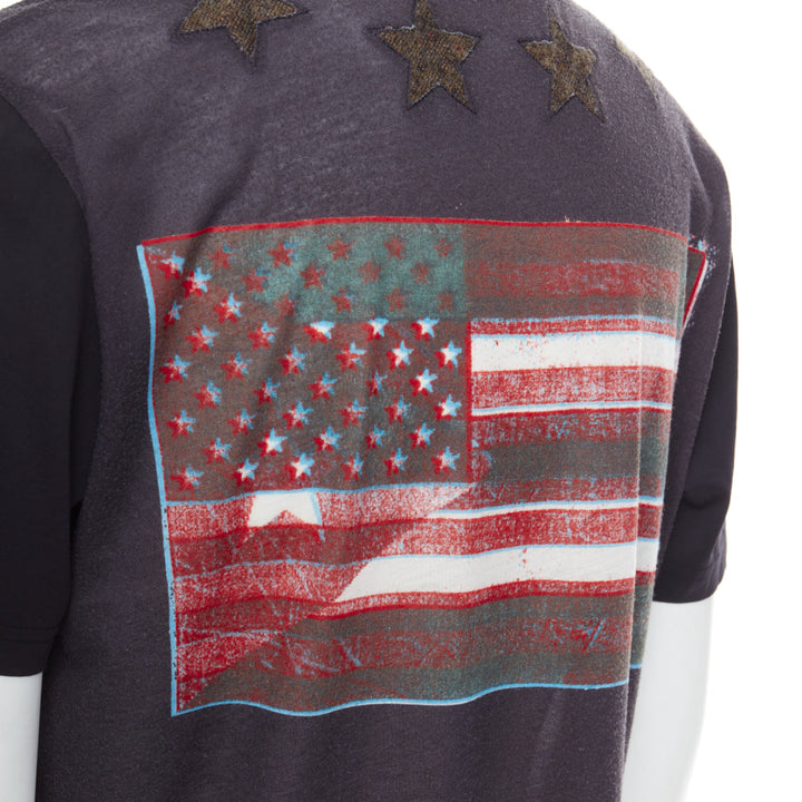 GIVENCHY 2013 Bird of Paradise star applique washed cotton tshirt M