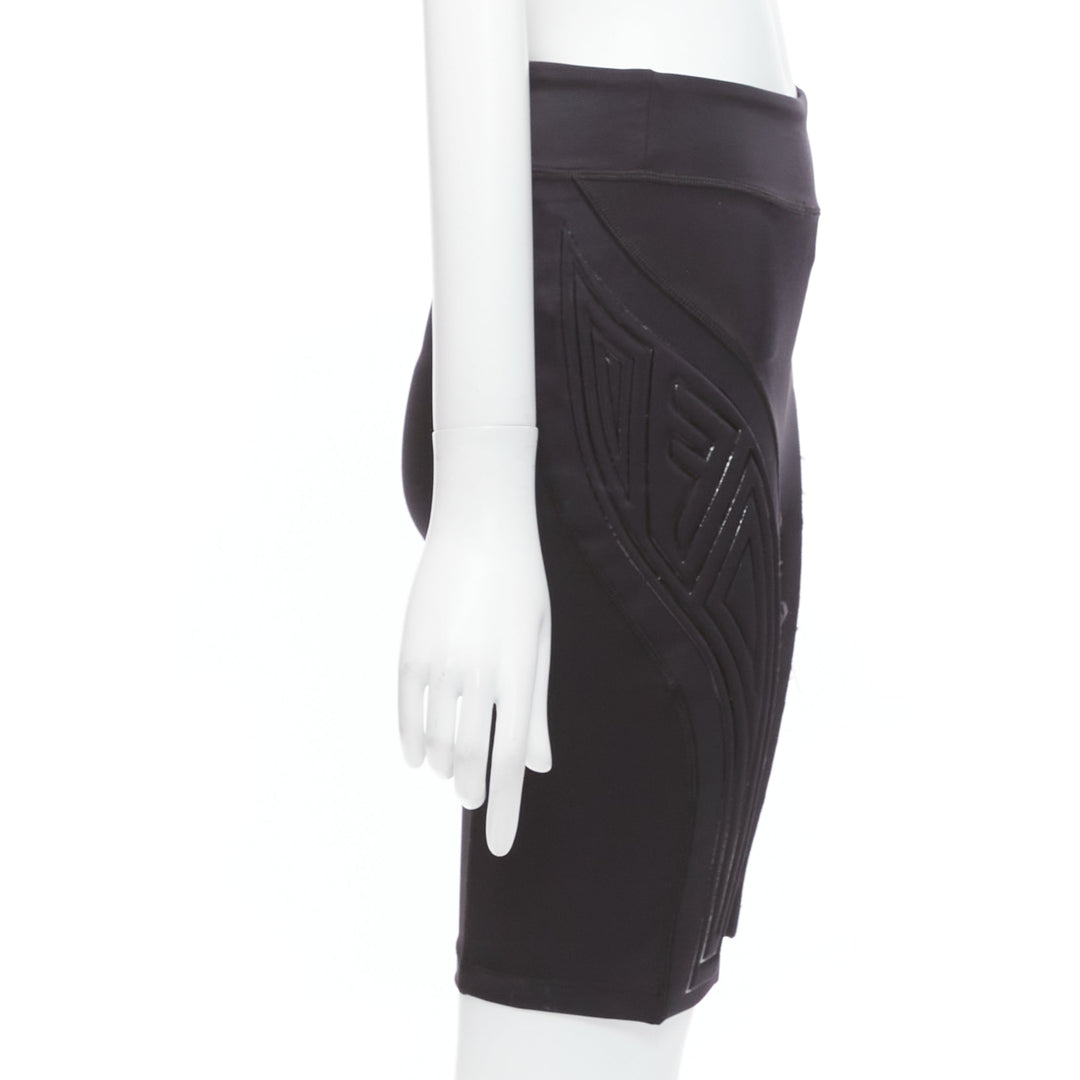 FENDI 2019 FFreedom black neoprene rubber compression biker shorts IT40 S