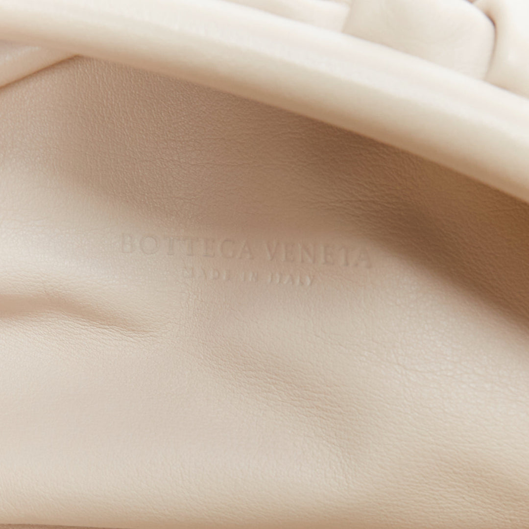 BOTTEGA VENETA Pouch off white cream soft leather oversized clutch bag