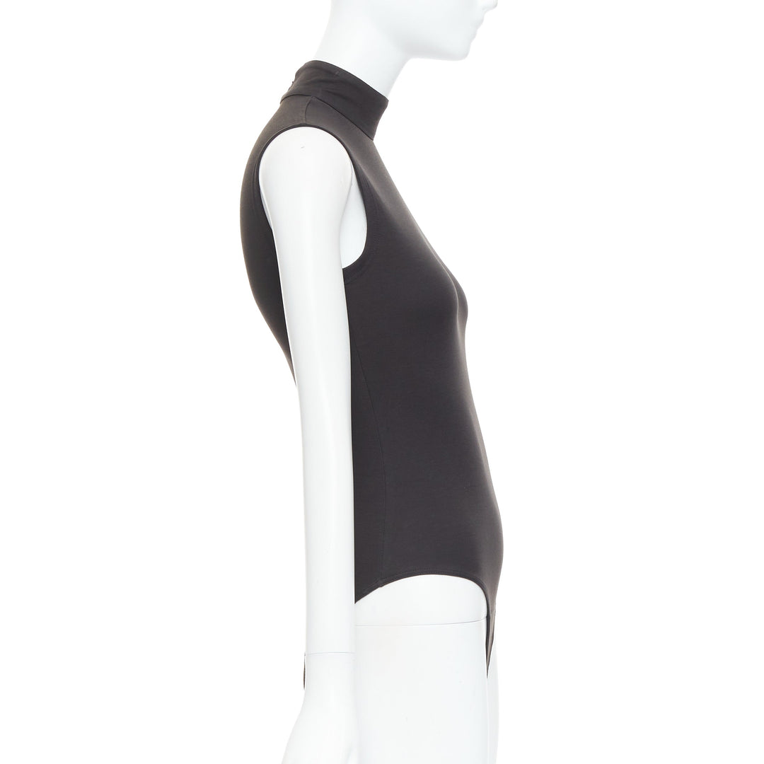 ISTANTE 1995 Gianni Versace black cotton hi neck bodysuit IT38 XS