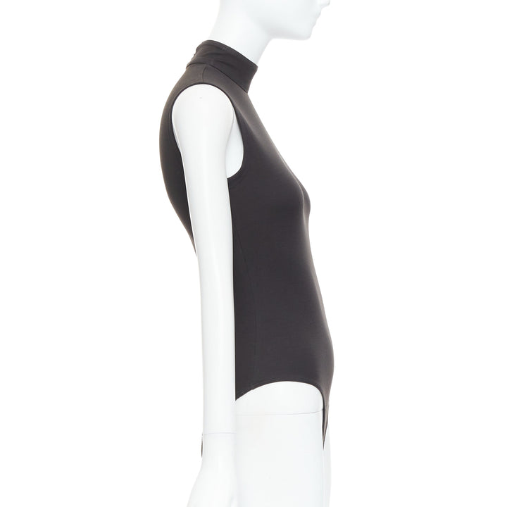 ISTANTE 1995 Gianni Versace black cotton hi neck bodysuit IT38 XS