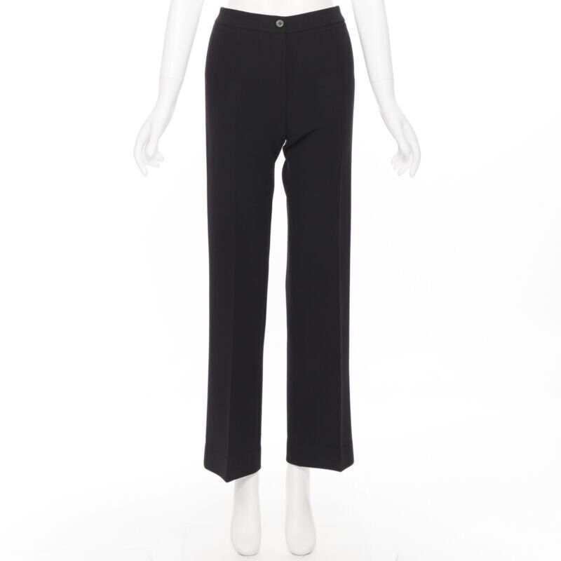 MICHAEL KORS COLLECTION virgin wool black slim leg work trousers pants US2 26"