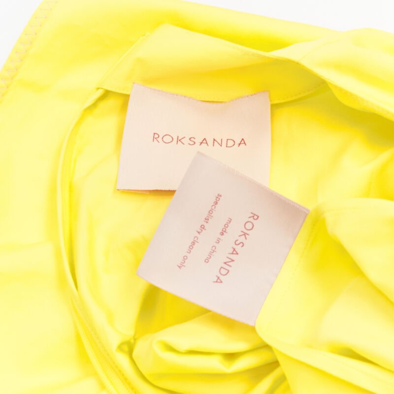 ROKSANDA sunshine yellow cotton origami pleat flared sleeves A-line dress UK6 XS