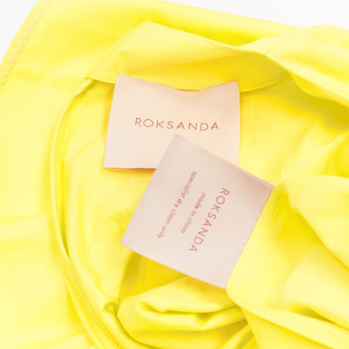 ROKSANDA sunshine yellow cotton origami pleat flared sleeves A-line dress UK6 XS