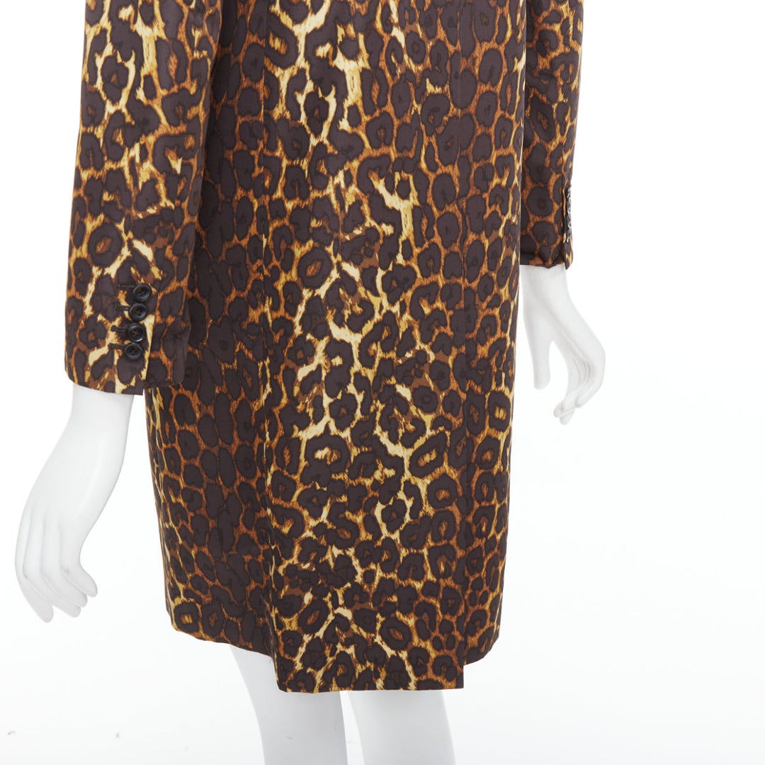 TOGA PULLA brown leopard animal print padded shoulder coat JP1 S