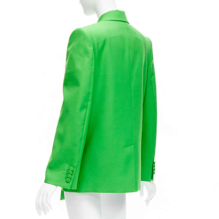 ALEXANDER MCQUEEN 2022 green wool double breasted wrap blazer jacket IT38 XS