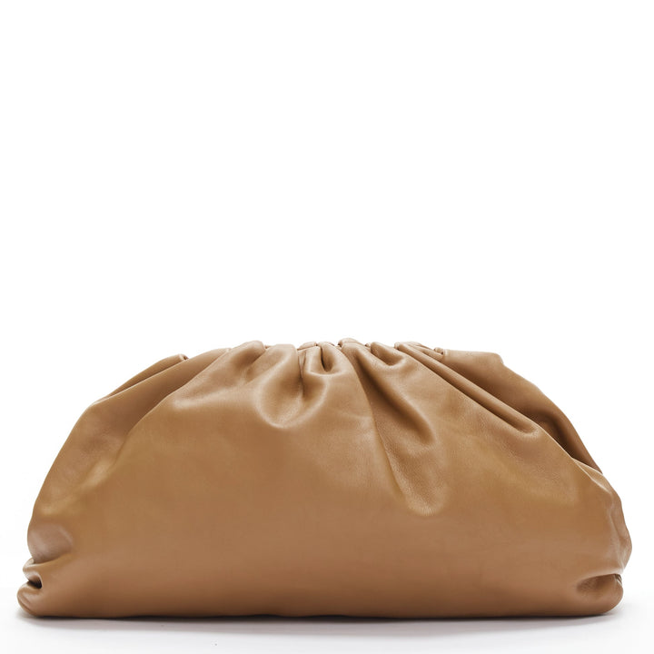 BOTTEGA VENETA The Pouch brown leather dumpling clutch bag