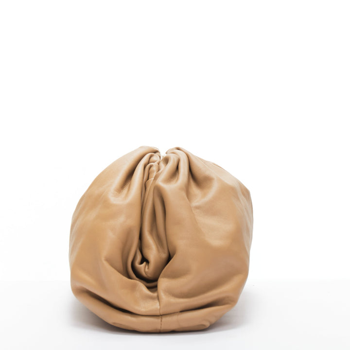 BOTTEGA VENETA The Pouch tan leather dumpling clutch bag