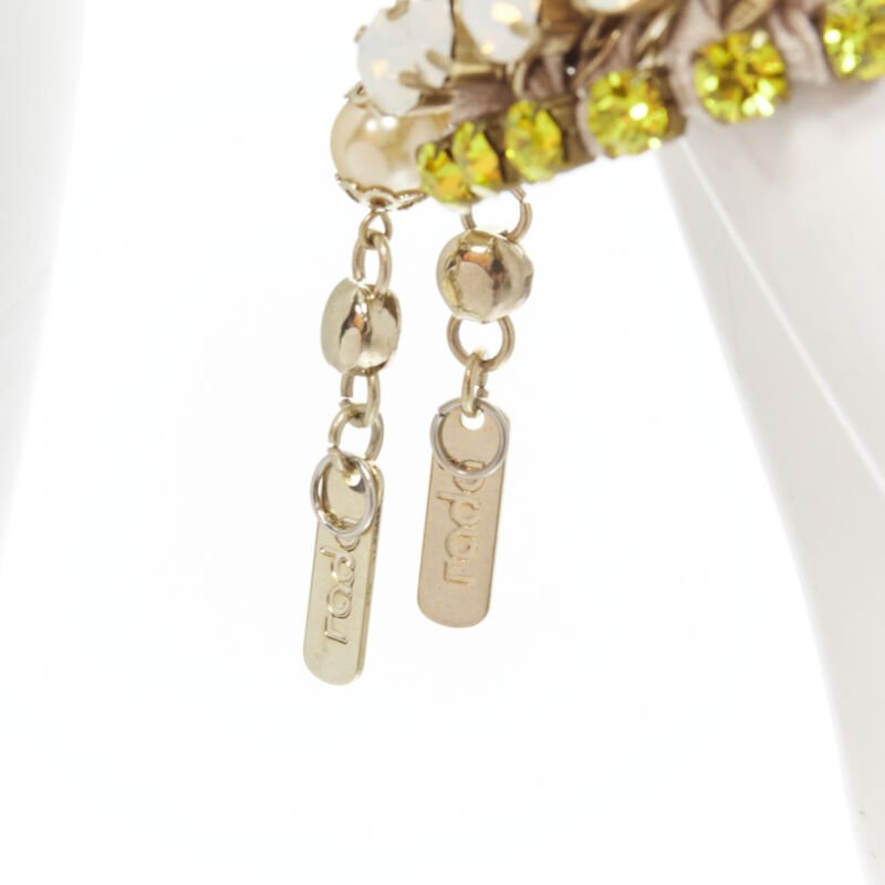 RADA Lot of 2 yellow orange rhinestone crystal jewel pearl charm bracelet