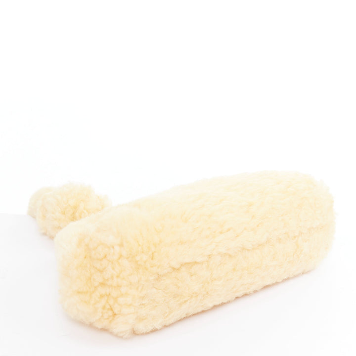 BOTTEGA VENETA Sherpa Teddy Gold yellow shearling chain underarm shoulder bag