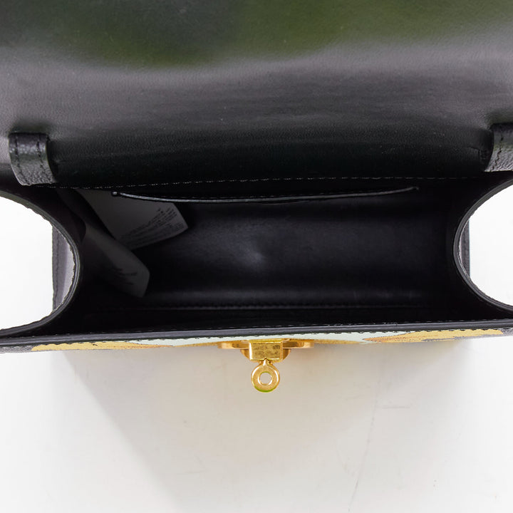 VERSACE Tribute Icon black gold Barocco calfskin Medusa crossbody satchel bag