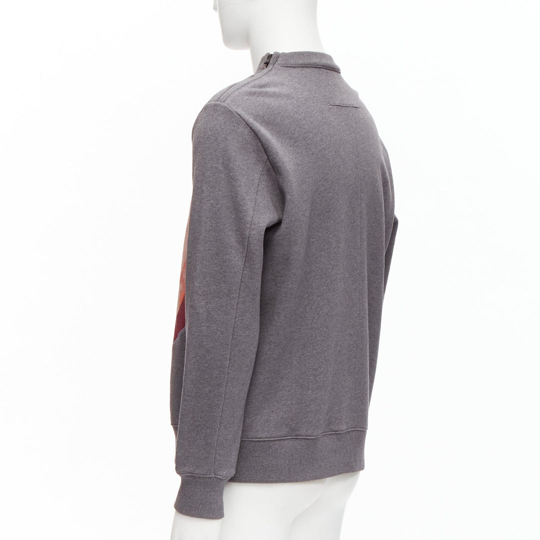 GIVENCHY Riccardo Tisci Madonna pink patch print grey zip shoulder sweater XS