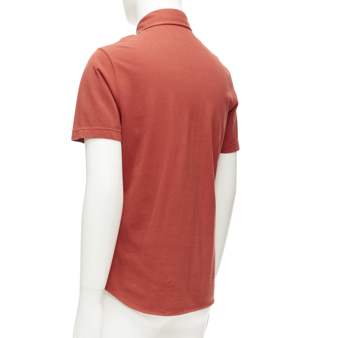 LORO PIANA 100% cotton brick red 3 buttons collared polo shirt S