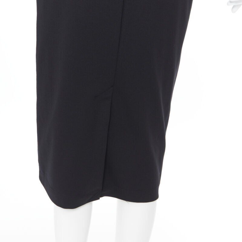 T BY ALEXANDER WANG black rayon polyester center slit stretch pencil skirt S