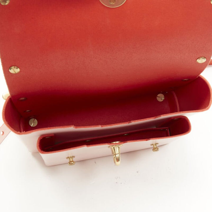 NIELS PEERAER Recycle pink Vegetable leather top handle half moon bag