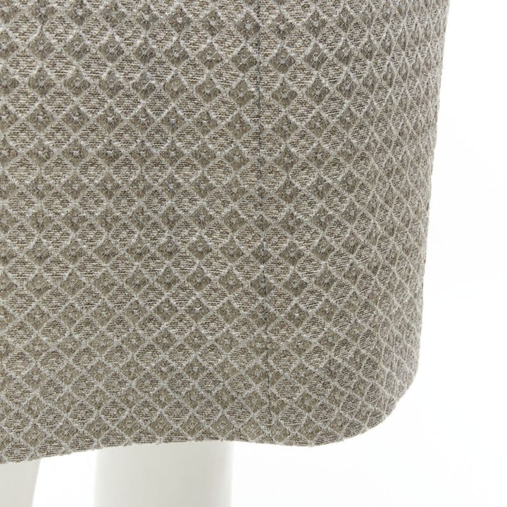 DRIES VAN NOTEN gold coated jacquard cotton belted knee lnegth skirt FR36 S