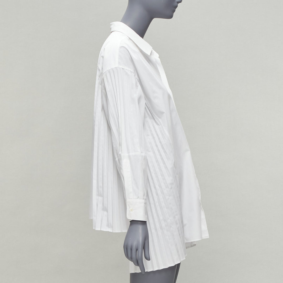 JUNYA WATANABE 2018 white accordion pleat side tunic shirt XS