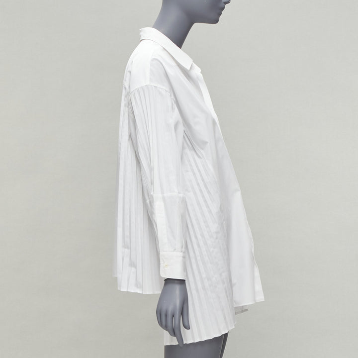 JUNYA WATANABE 2018 white accordion pleat side tunic shirt XS