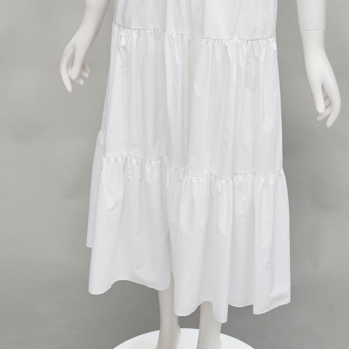 PHILOSOPHY 2019 white butterfly ruffle sleeve lace eyelet tier dress IT38 XS