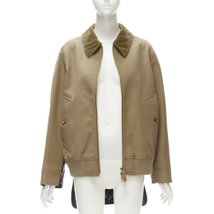 BURBERRY RICCARDO TISCI Harrington biscuit quilted nylon back jacket UK10 M